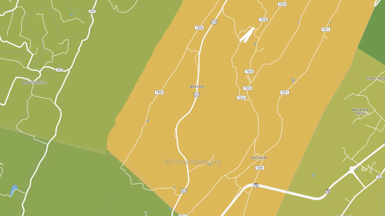 Burnt Cabins, PA Map of Drug-Related Crime Rates