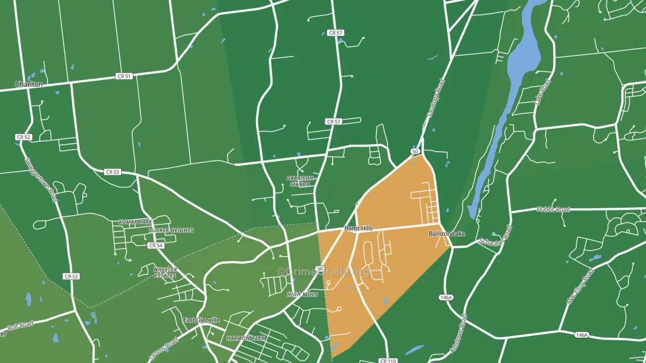 Burnt Hills, NY Map of Drug-Related Crime Rates