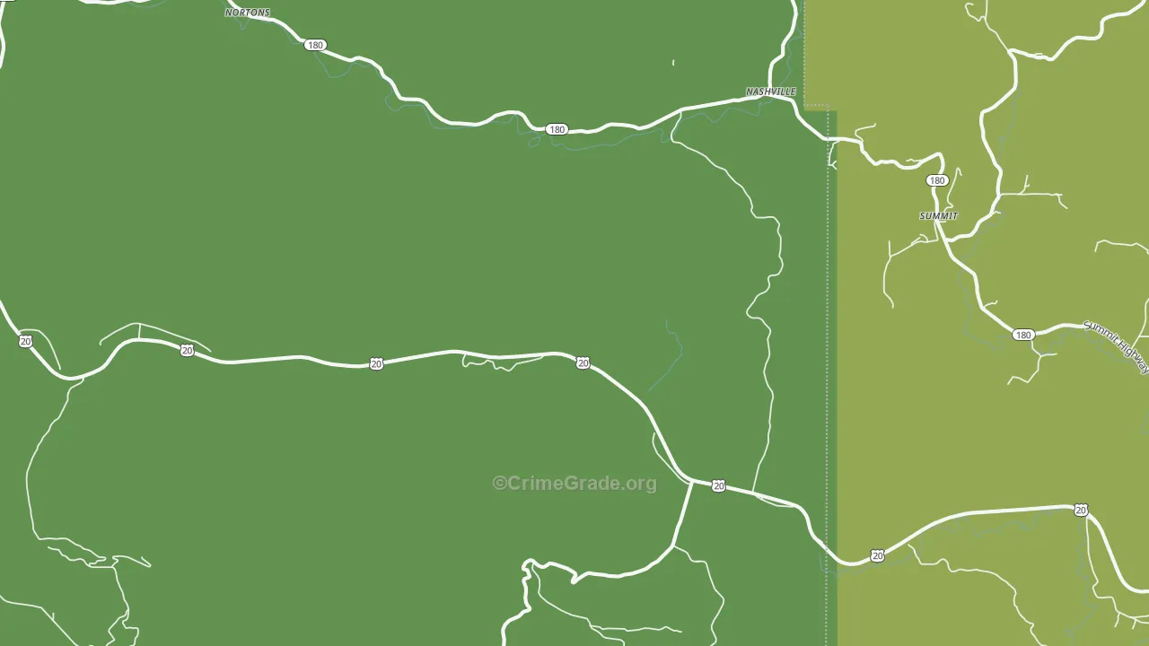 Burnt Woods, OR Map of Drug-Related Crime Rates