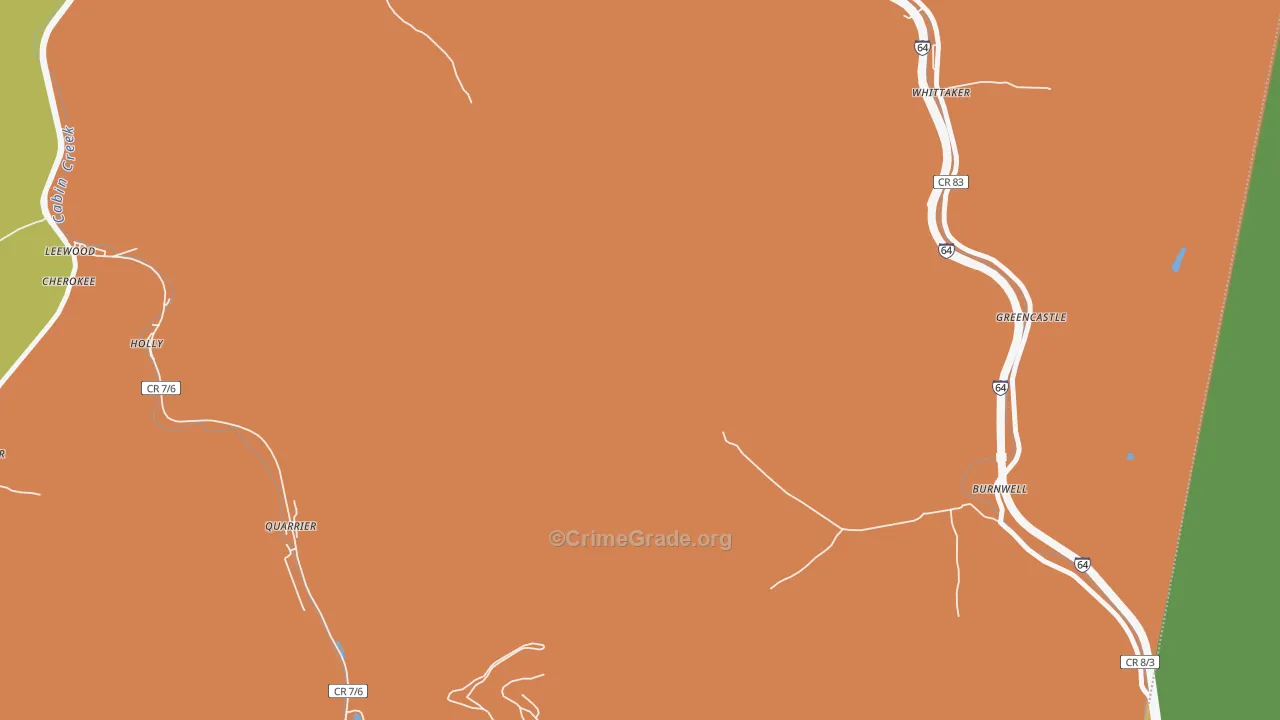 Burnwell, WV Map of Drug-Related Crime Rates