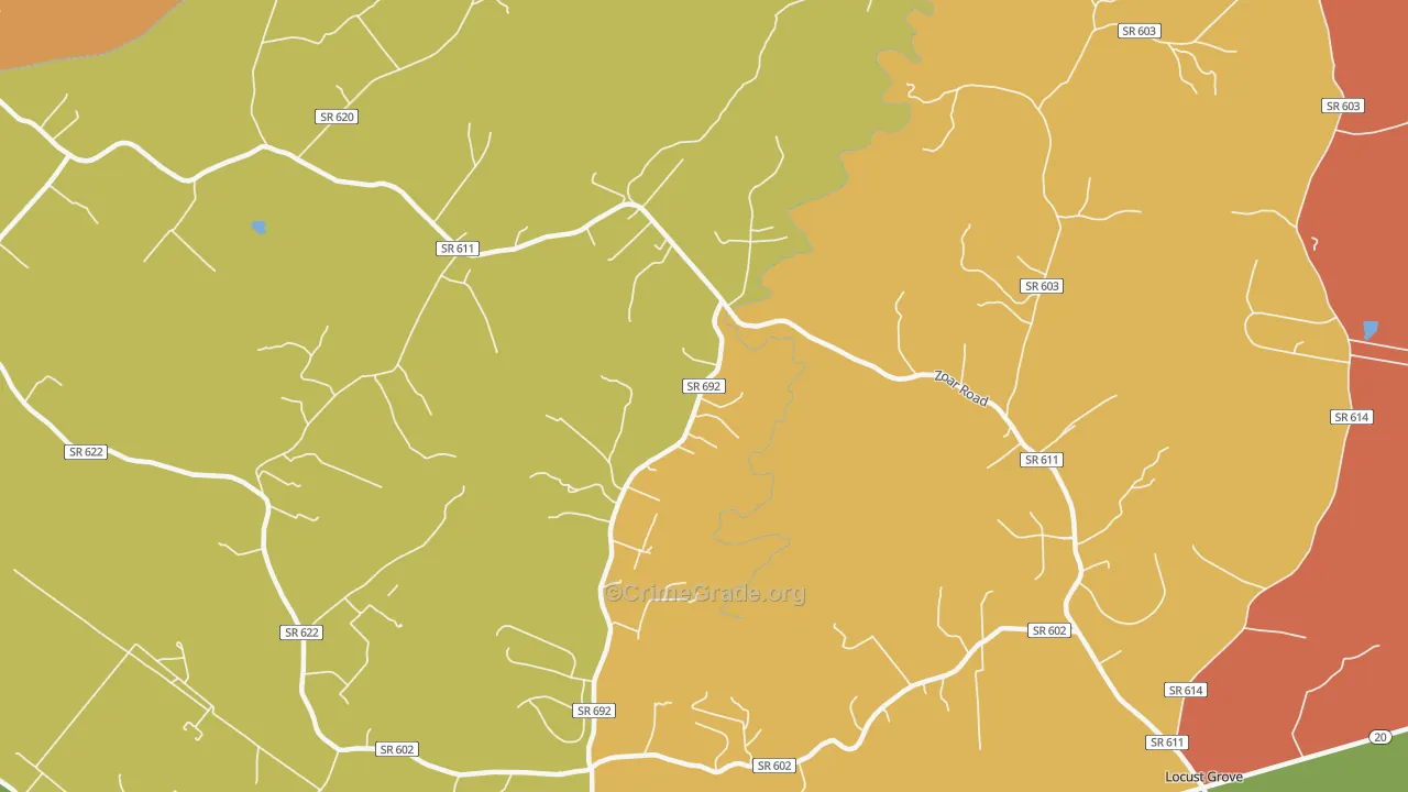Burr Hill, VA Map of Drug-Related Crime Rates