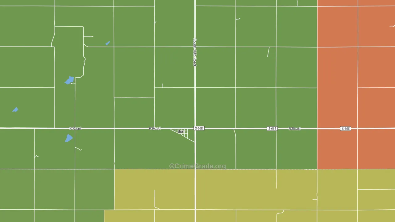 Burr, NE Map of Drug-Related Crime Rates