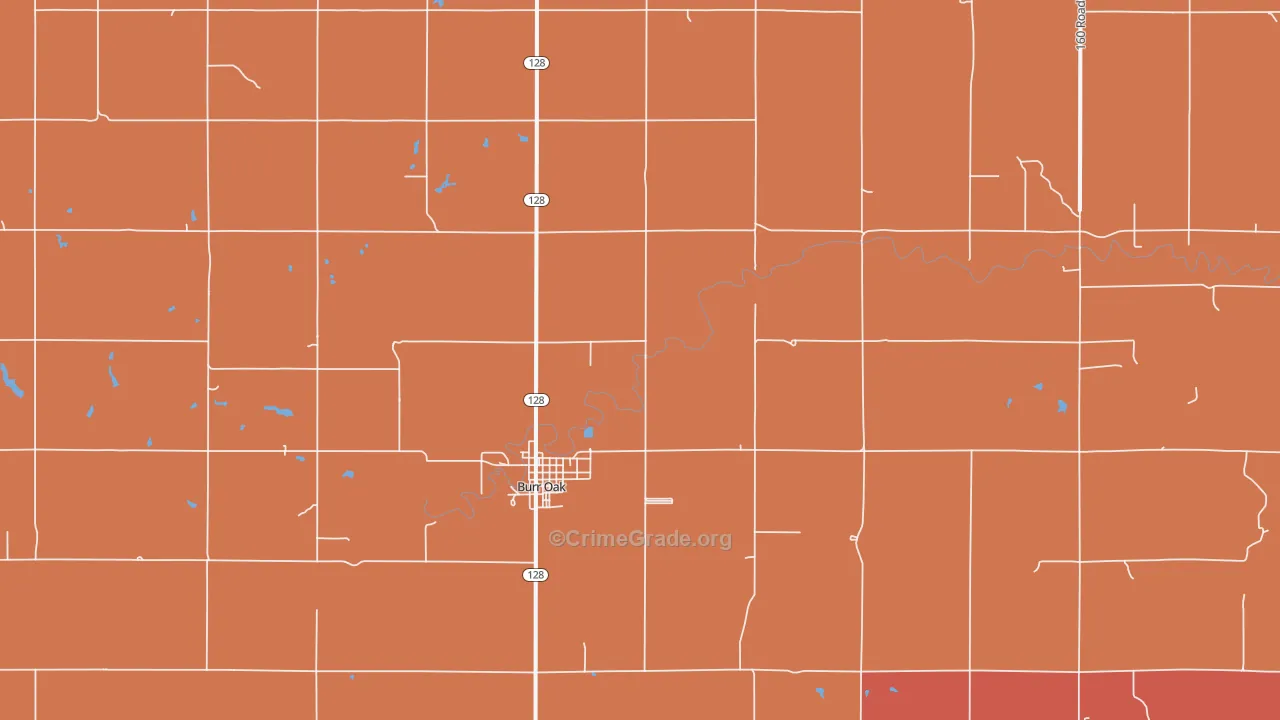 Burr Oak, KS Map of Drug-Related Crime Rates