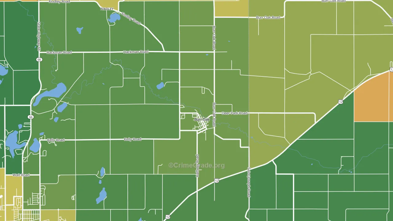 Burr Oak, MI Map of Drug-Related Crime Rates