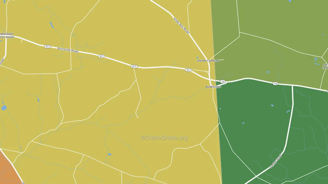 Burrsville, MD Map of Drug-Related Crime Rates