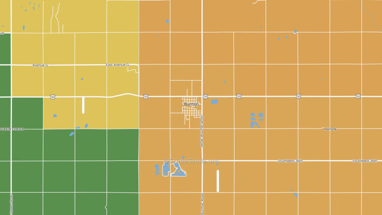 Burrton, KS Map of Drug-Related Crime Rates