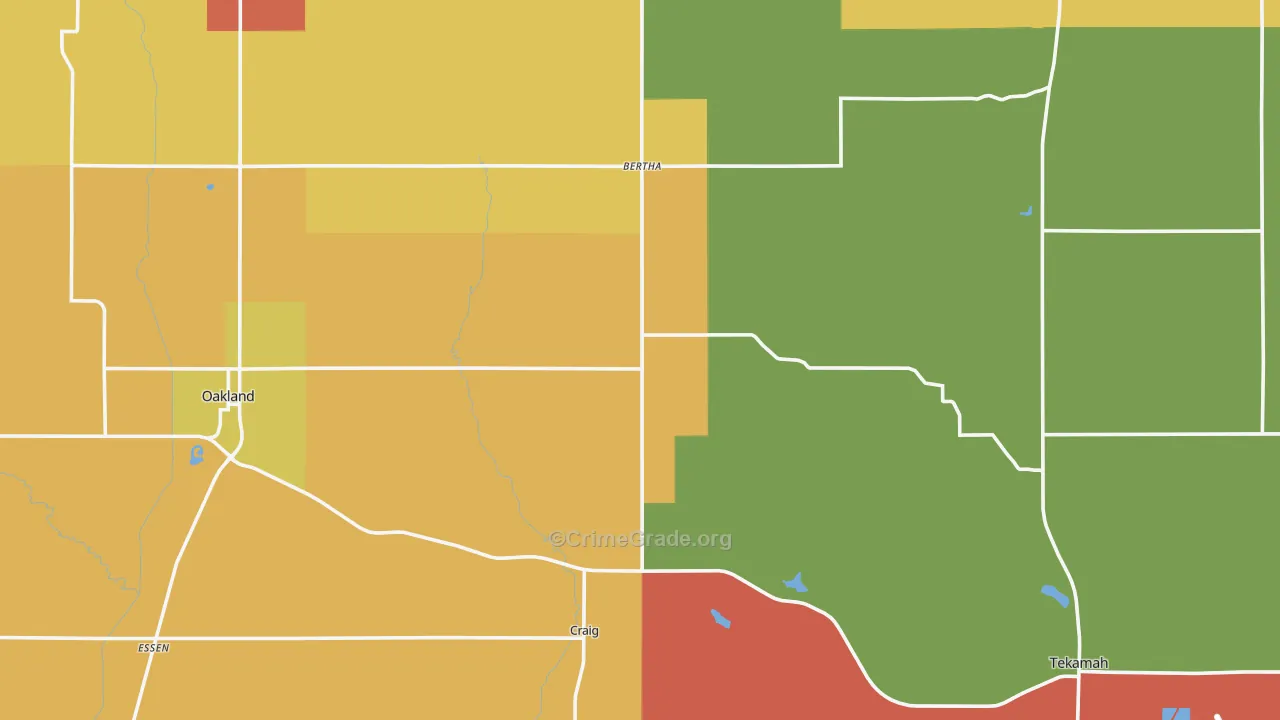 Burt County, NE Map of Drug-Related Crime Rates