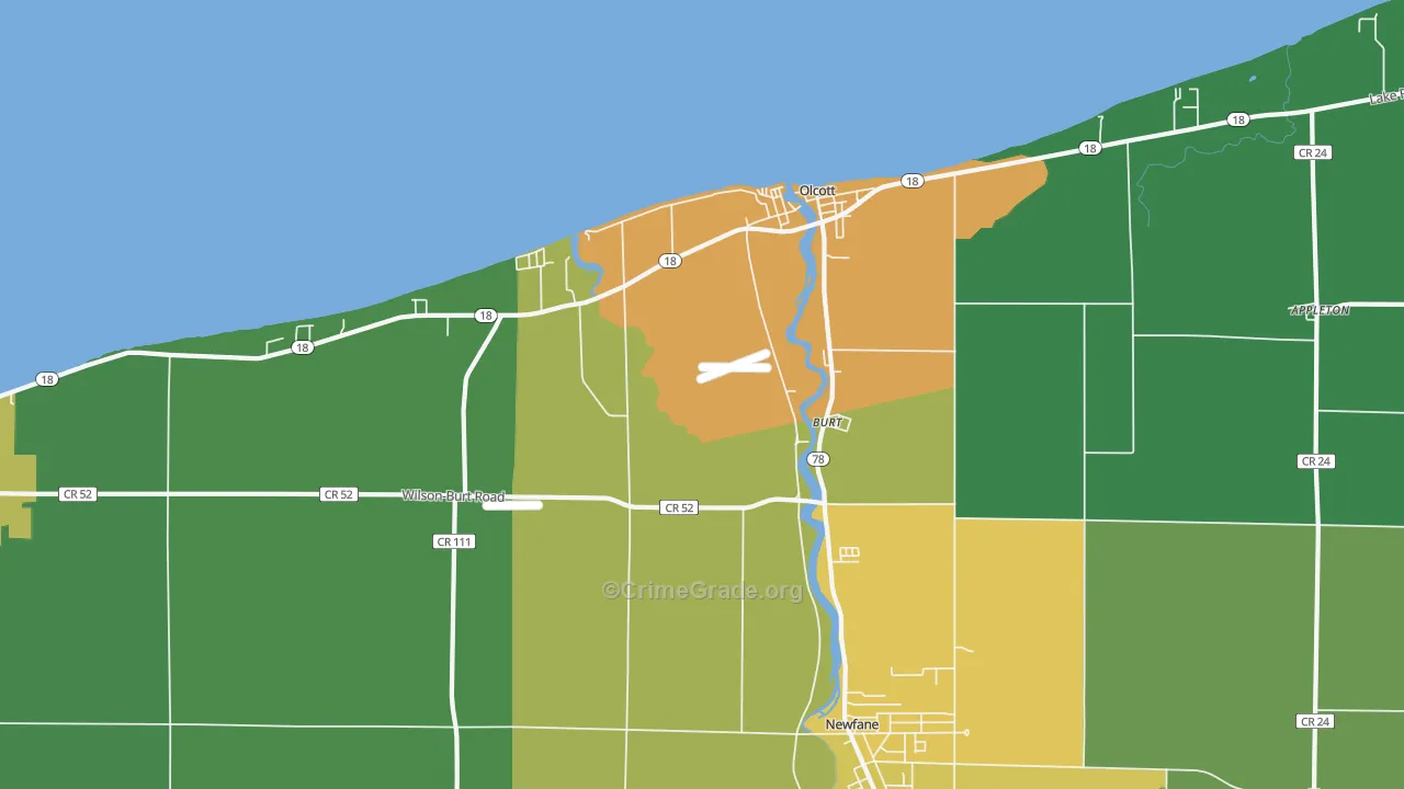 Burt, NY Map of Drug-Related Crime Rates