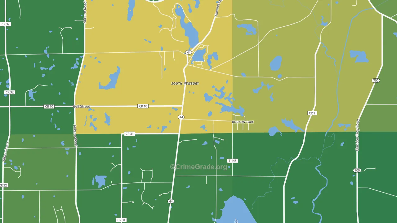 Burton Lake, OH Map of Drug-Related Crime Rates
