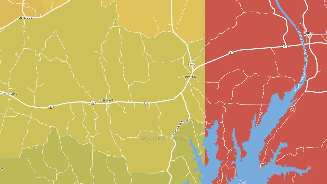 Burtons, MS Map of Drug-Related Crime Rates