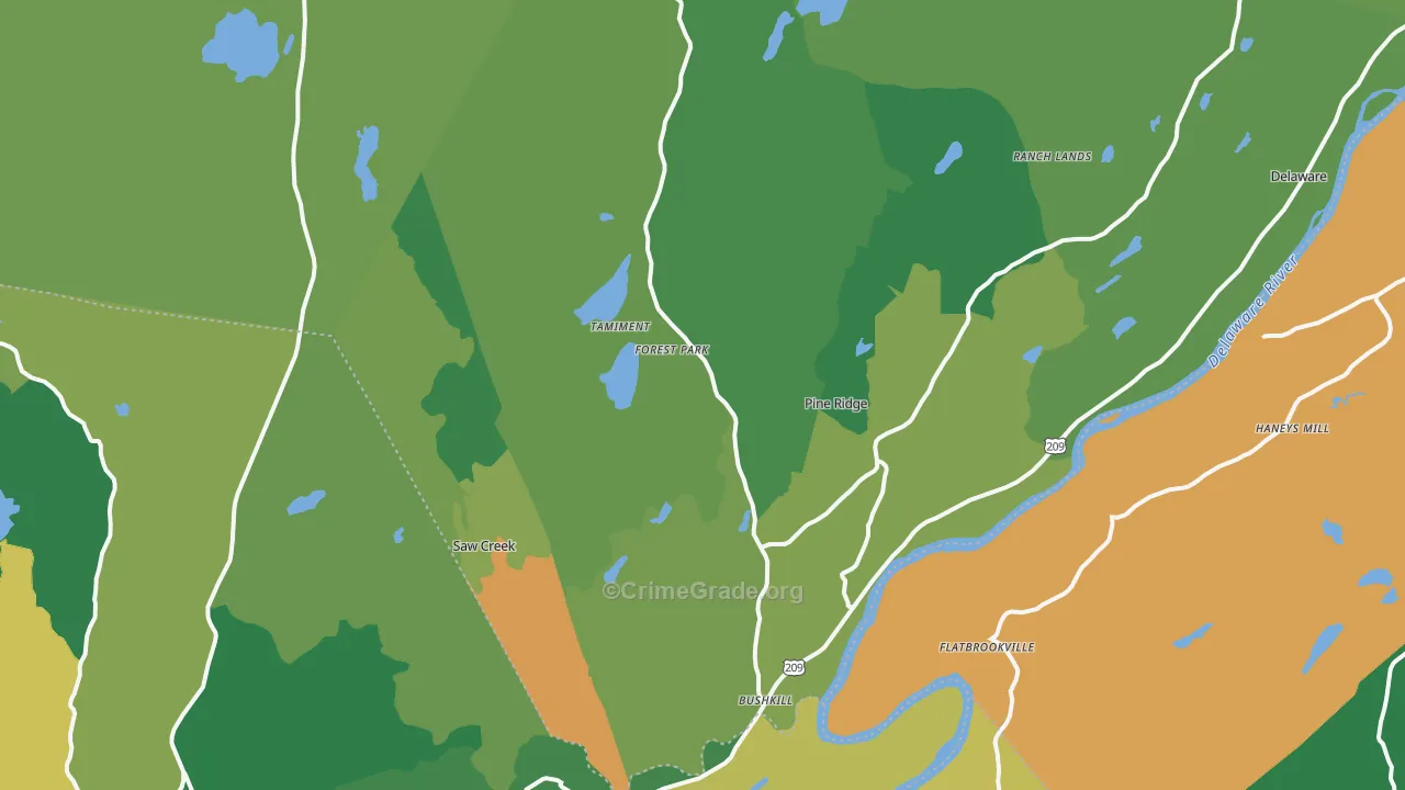 Bushkill, PA Map of Drug-Related Crime Rates
