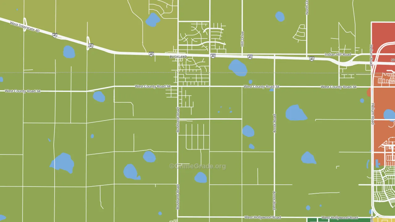 Bushland, TX Map of Drug-Related Crime Rates
