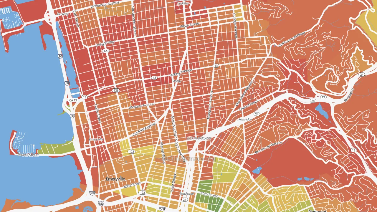 Bushrod, Oakland, CA Map of Drug-Related Crime Rates