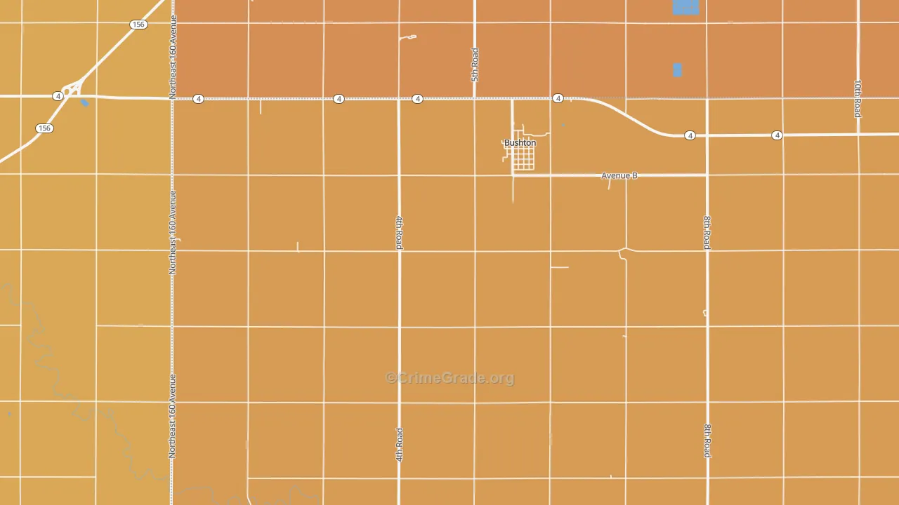 Bushton, KS Map of Drug-Related Crime Rates