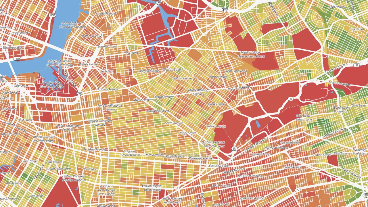 Bushwick, Brooklyn, NY Map of Drug-Related Crime Rates