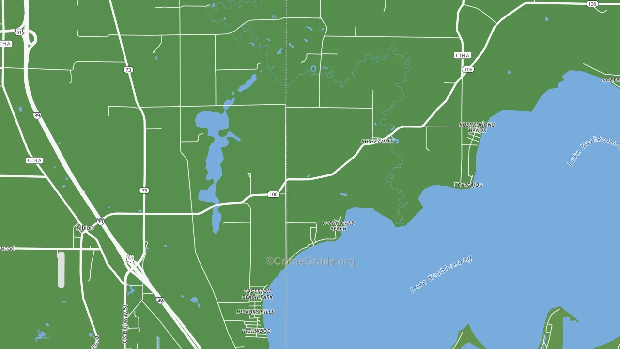 Busseyville, WI Map of Drug-Related Crime Rates