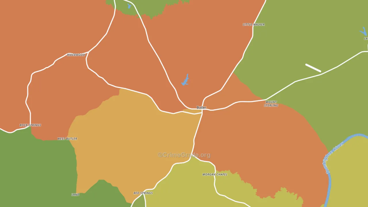Butler, AL Map of Drug-Related Crime Rates