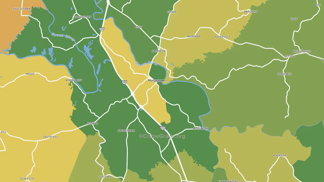 Butler County, KY Map of Drug-Related Crime Rates