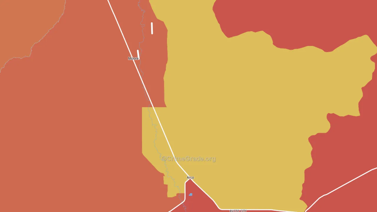 Butte County, ID Map of Drug-Related Crime Rates