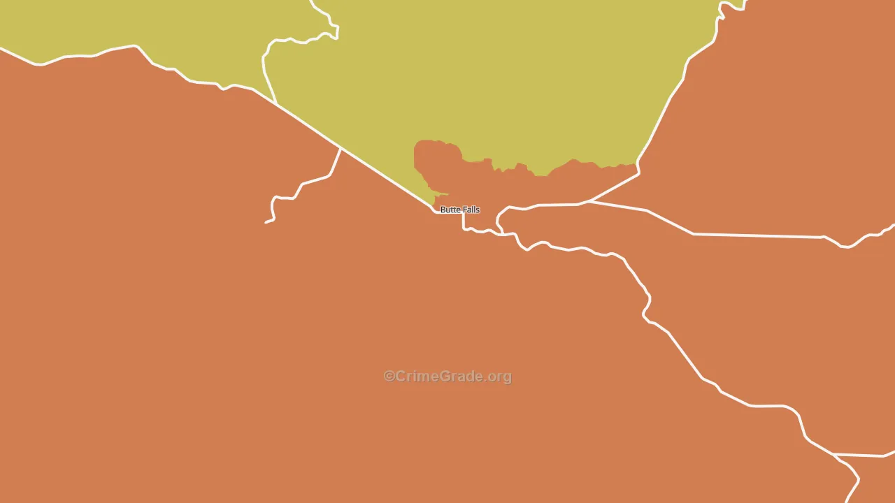 Butte Falls, OR Map of Drug-Related Crime Rates