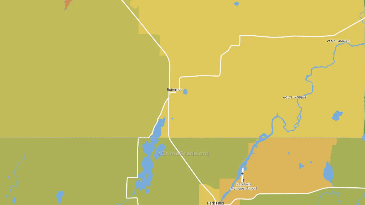Butternut, WI Map of Drug-Related Crime Rates