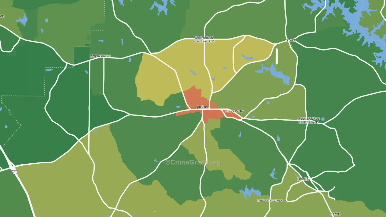 Butts County, GA Map of Drug-Related Crime Rates