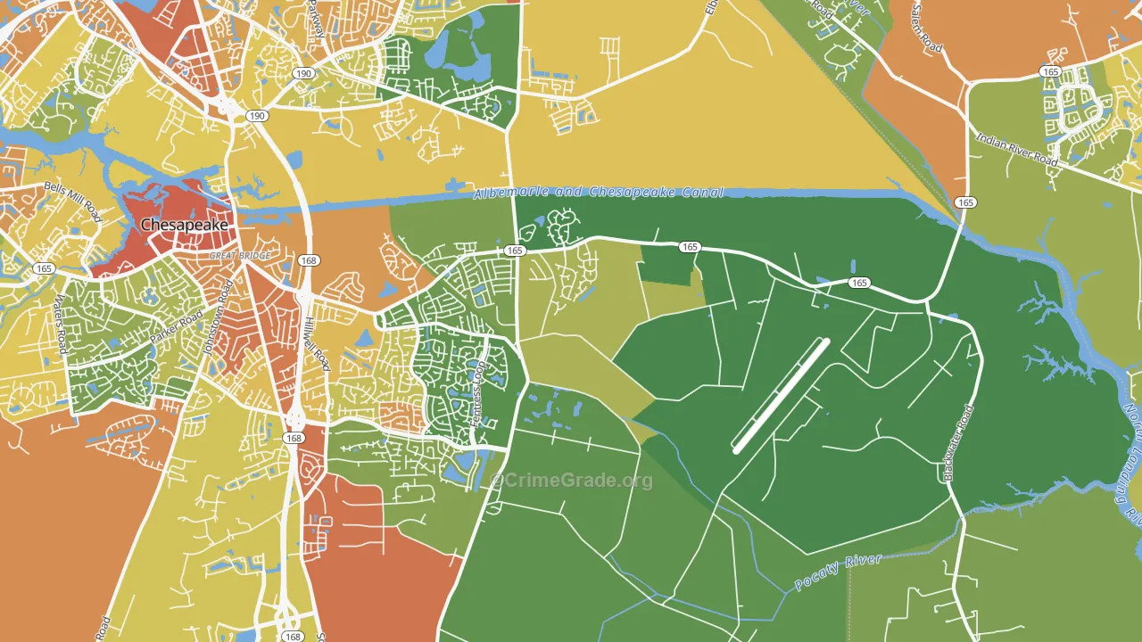 Butts Station, Chesapeake, VA Map of Drug-Related Crime Rates