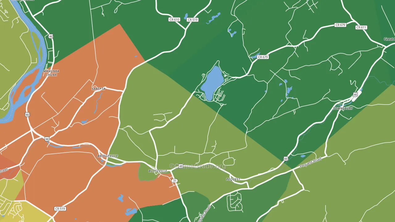 Buttzville, NJ Map of Drug-Related Crime Rates