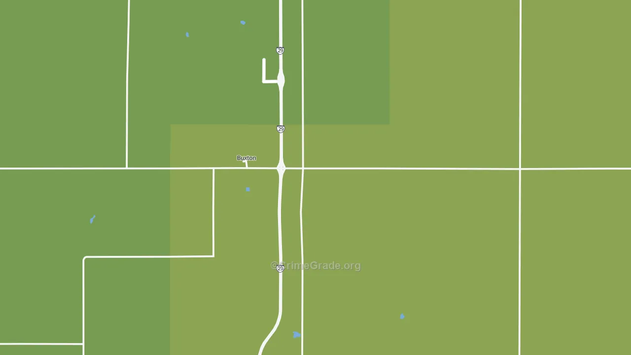 Buxton, ND Map of Drug-Related Crime Rates