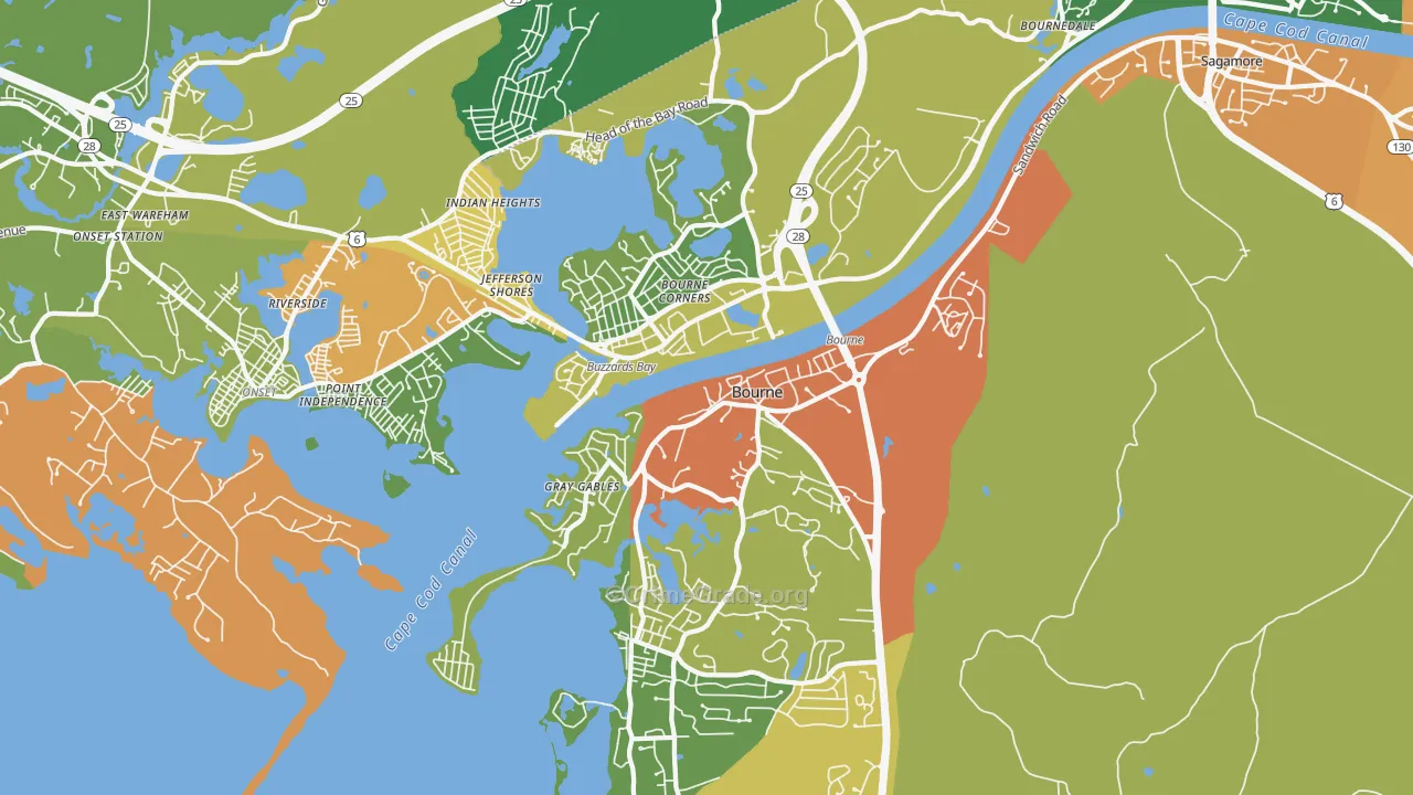 Buzzards Bay, MA Map of Drug-Related Crime Rates