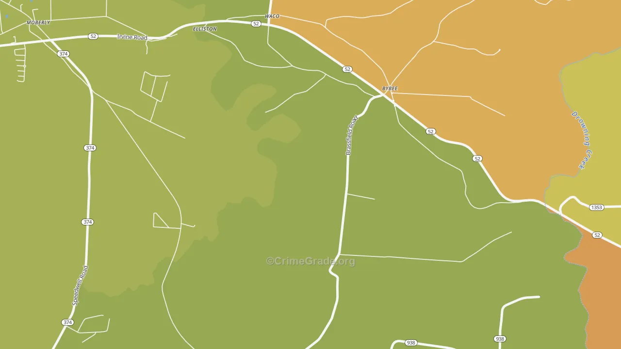 Bybee, KY Map of Drug-Related Crime Rates