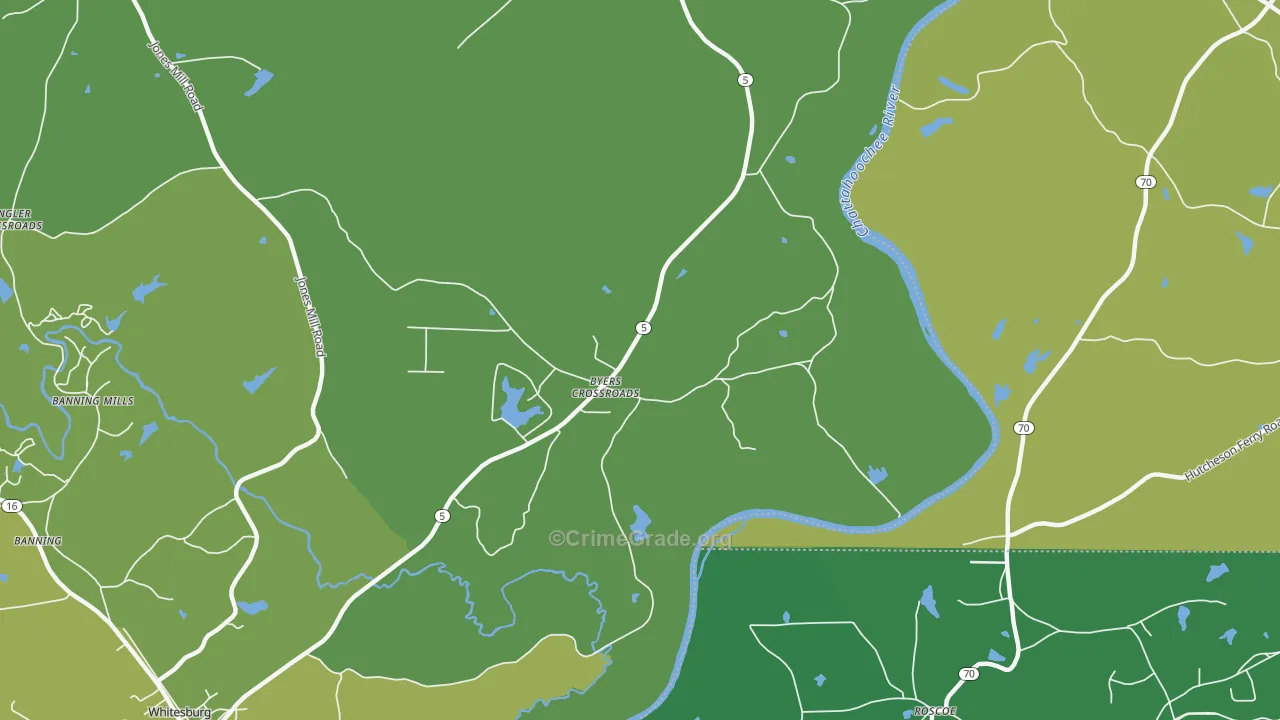 Byers Crossroads, GA Map of Drug-Related Crime Rates