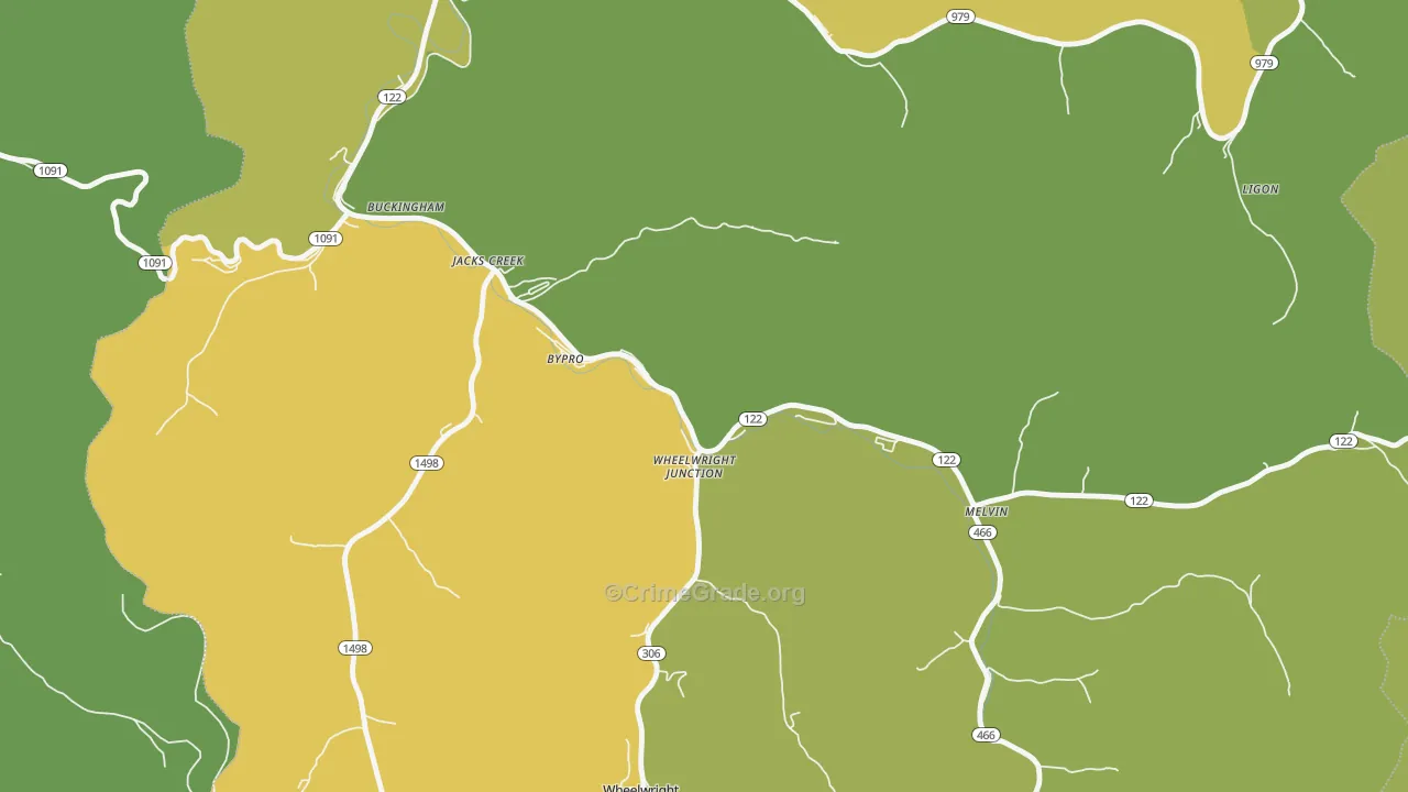 Bypro, KY Map of Drug-Related Crime Rates