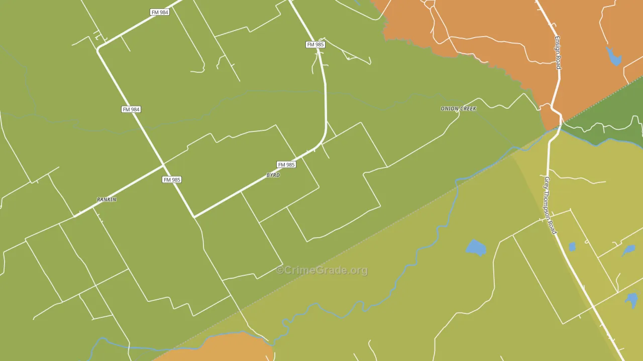 Byrd, TX Map of Drug-Related Crime Rates