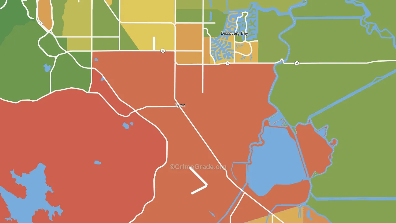 Byron, CA Map of Drug-Related Crime Rates
