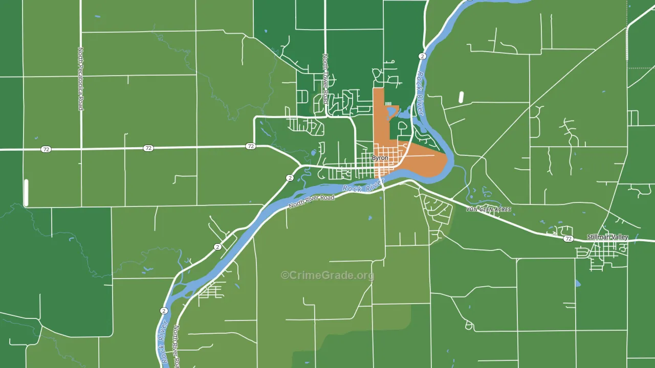 Byron, IL Map of Drug-Related Crime Rates