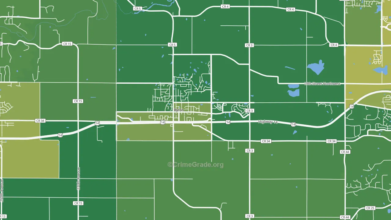 Byron, MN Map of Drug-Related Crime Rates