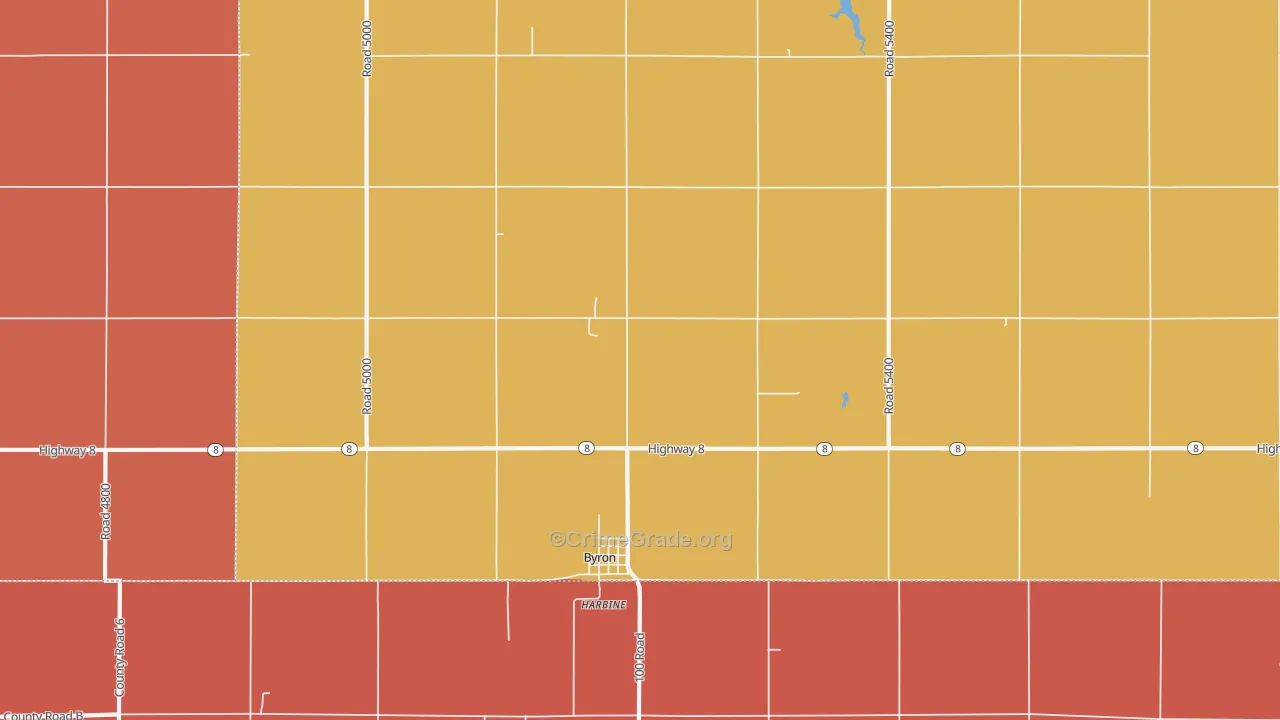 Byron, NE Map of Drug-Related Crime Rates