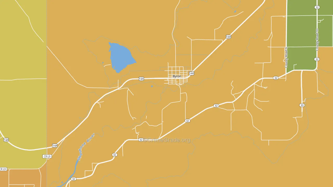 Byron, WY Map of Drug-Related Crime Rates
