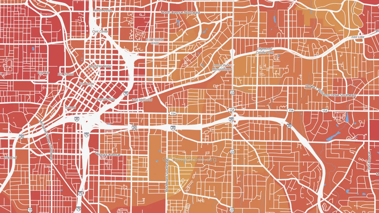 Cabbage Town, Atlanta, GA Map of Drug-Related Crime Rates