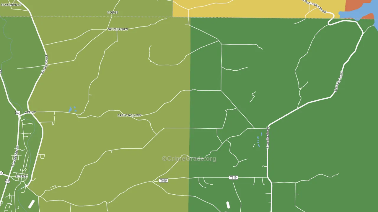 Cable Hollow, PA Map of Drug-Related Crime Rates