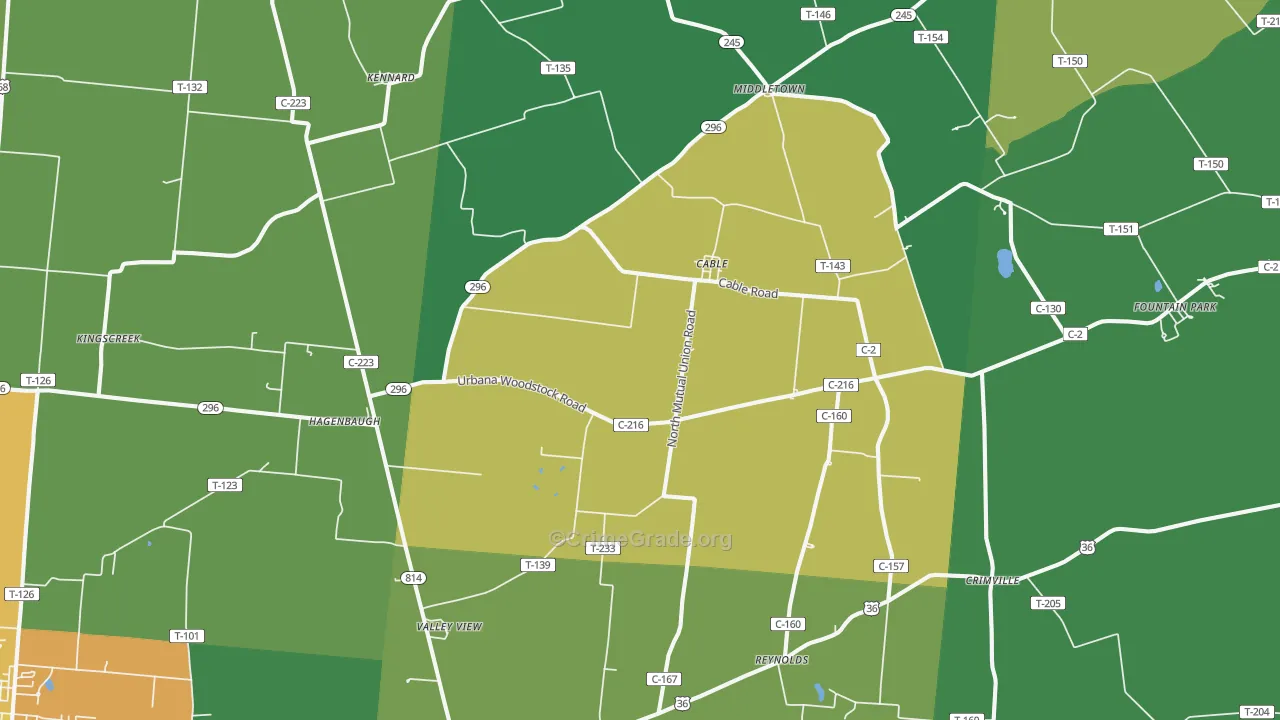Cable, OH Map of Drug-Related Crime Rates