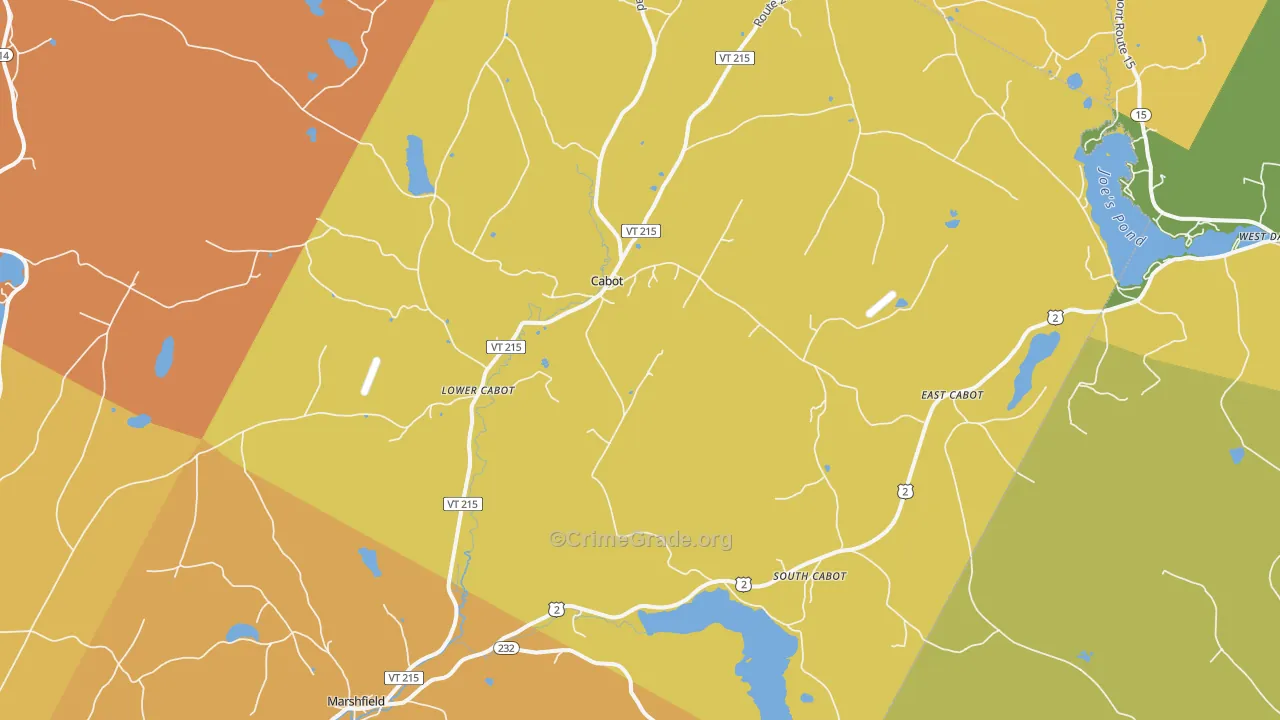 Cabot, VT Map of Drug-Related Crime Rates