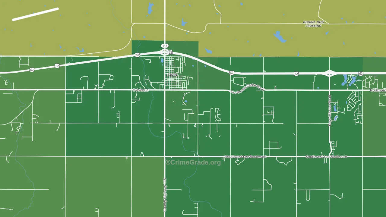 Cache, OK Map of Drug-Related Crime Rates