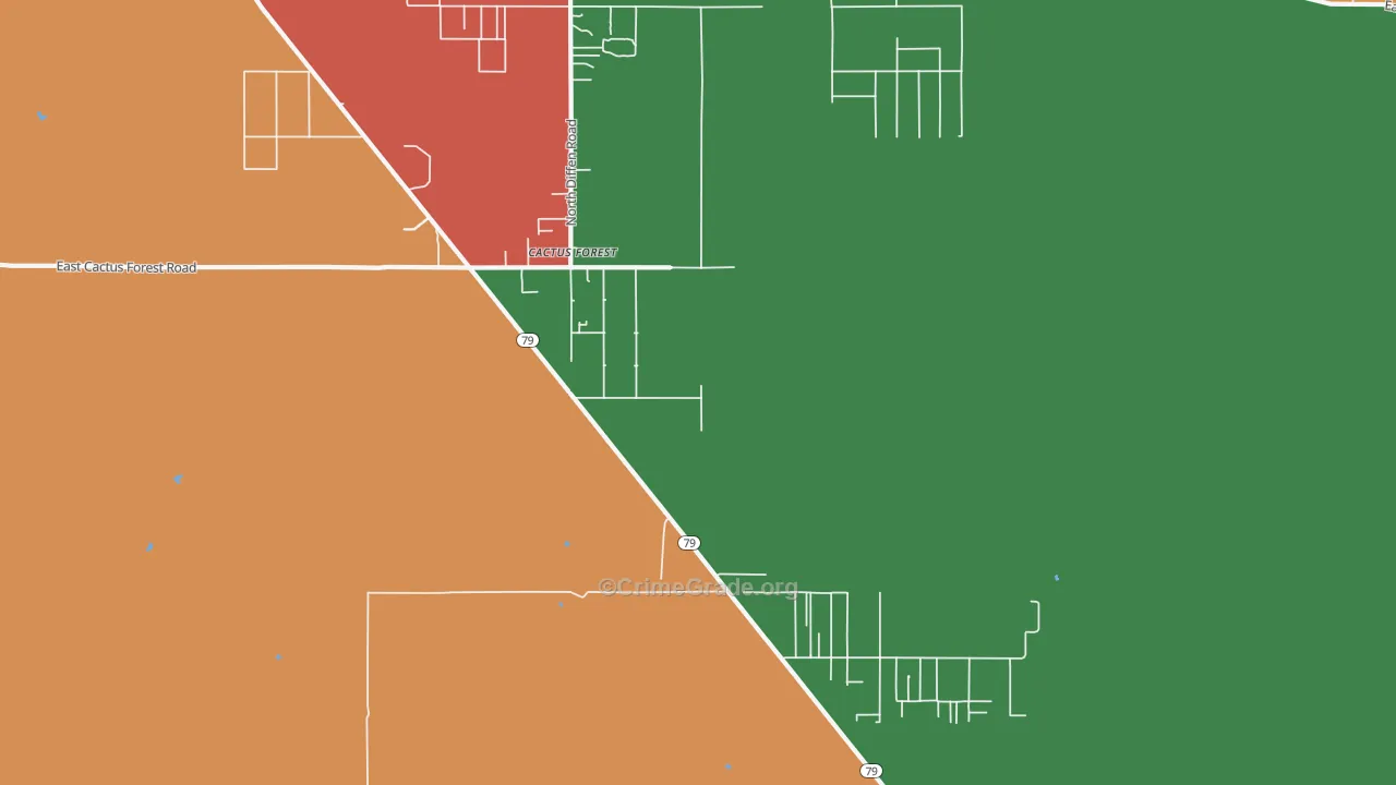 Cactus Forest, AZ Map of Drug-Related Crime Rates