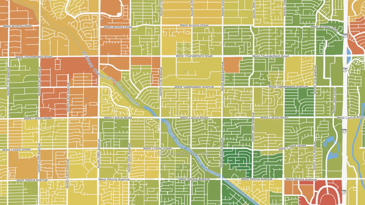 Cactus Gale, Glendale, AZ Map of Drug-Related Crime Rates