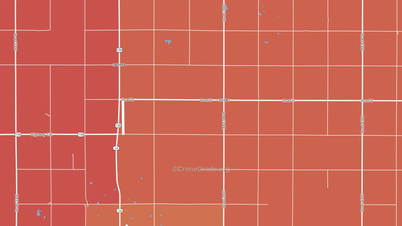 Cadams, NE Map of Drug-Related Crime Rates