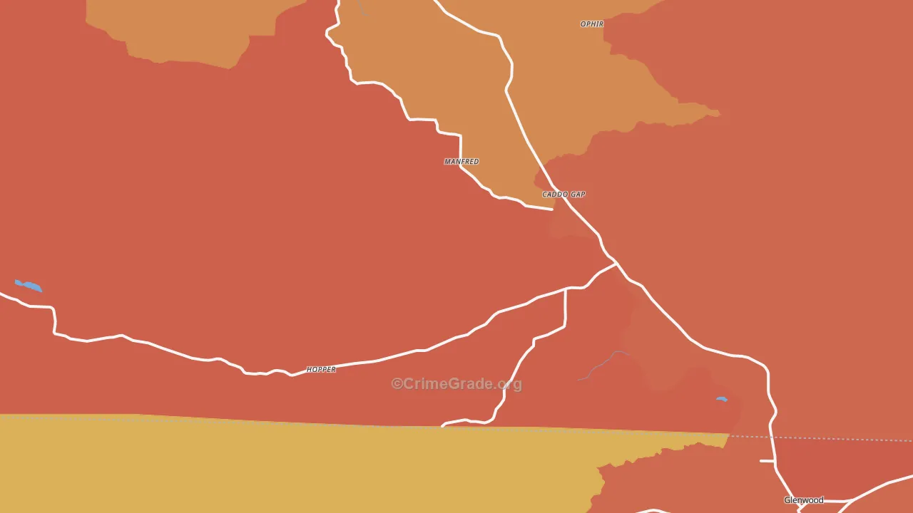 Caddo Gap, AR Map of Drug-Related Crime Rates