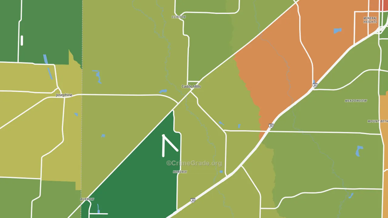 Caddo Mills, TX Map of Drug-Related Crime Rates