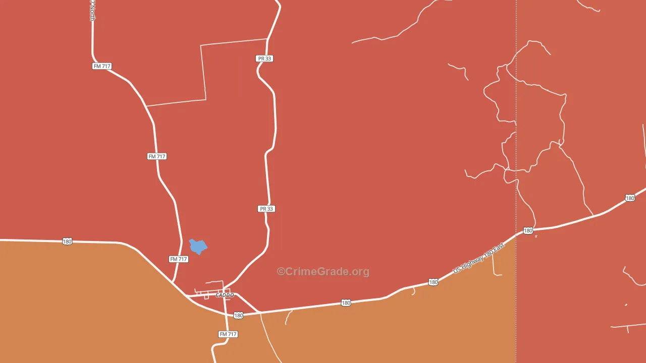 Caddo, TX Map of Drug-Related Crime Rates